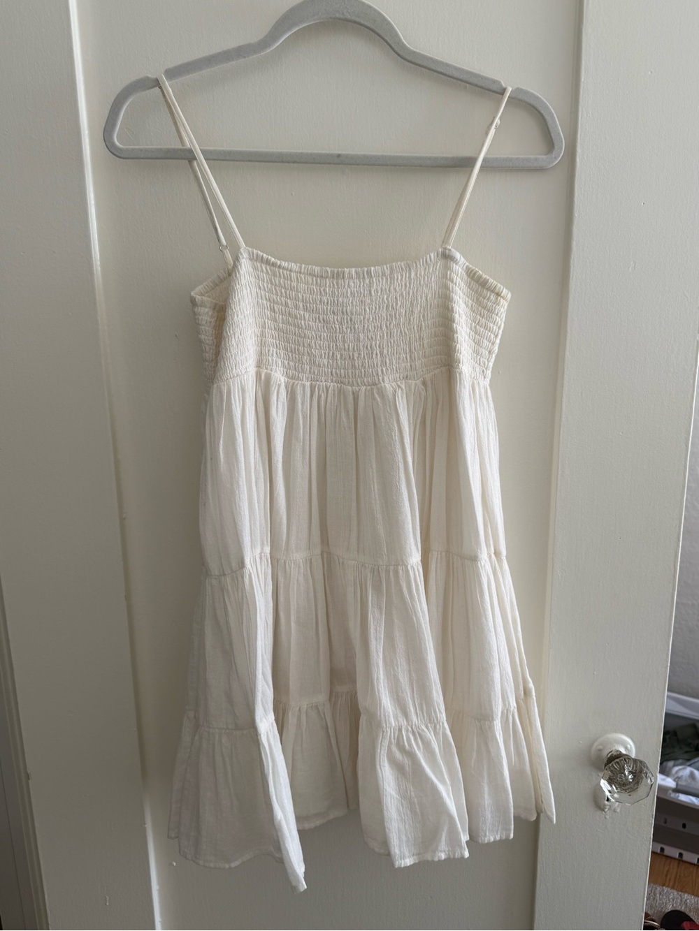 Zara Cream Smocked Cami Dress